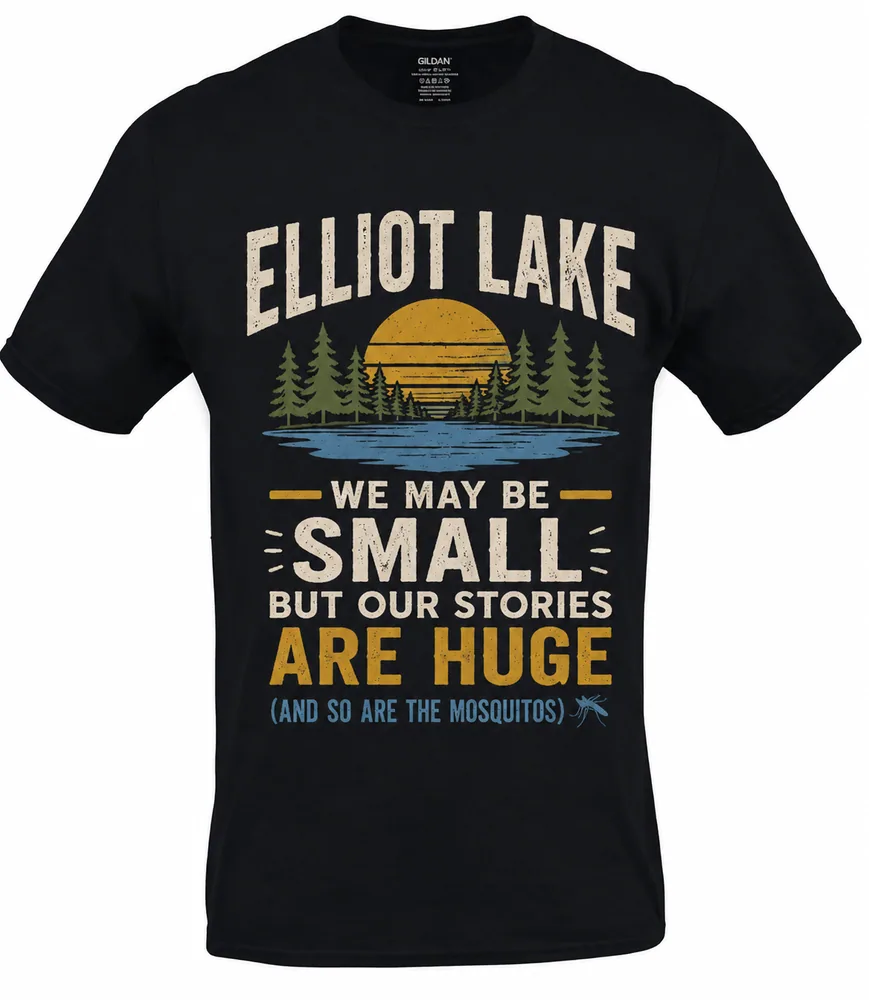Black Elliot Lake local-humour custom shirt
